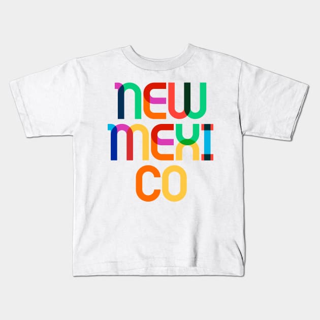 New Mexico Mid Century, Pop Art Mondrian Kids T-Shirt by Hashtagified